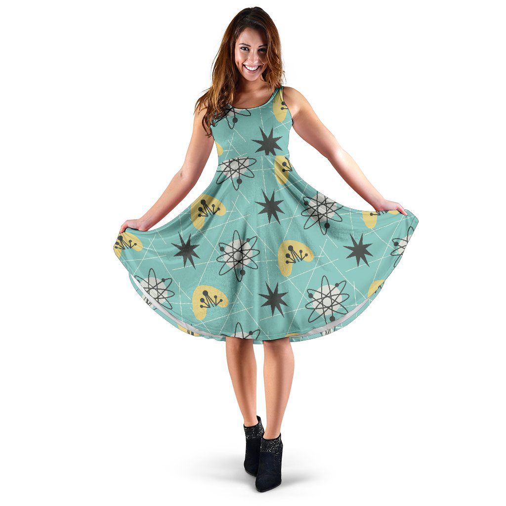 Atom Science Pattern Print Dress-grizzshop