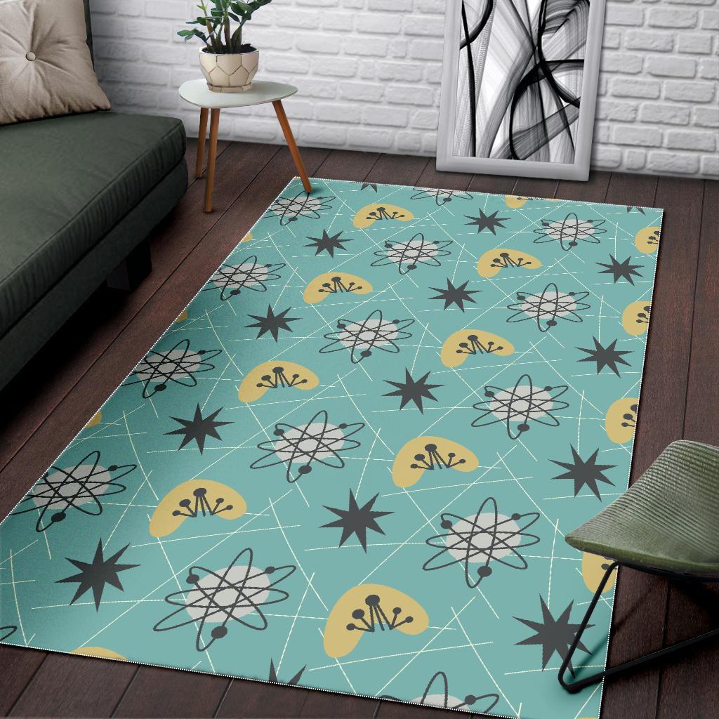 Atom Science Pattern Print Floor Mat-grizzshop