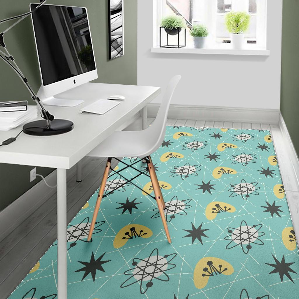 Atom Science Pattern Print Floor Mat-grizzshop