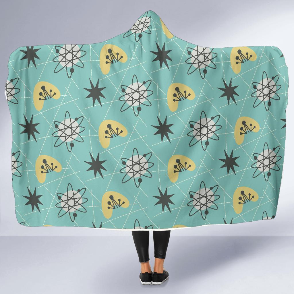 Atom Science Pattern Print Hooded Blanket-grizzshop