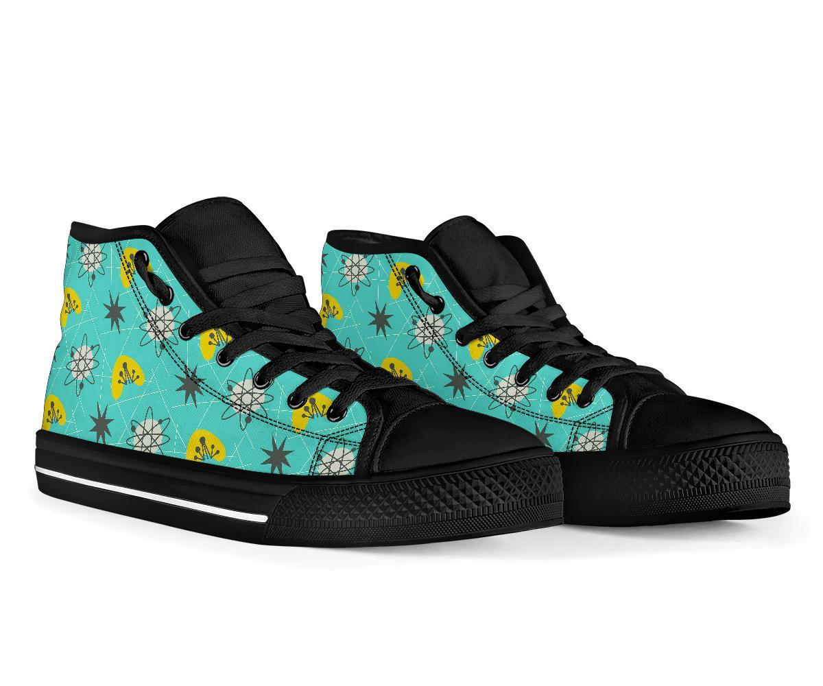 Atom Science Pattern Print Men Women's High Top Shoes-grizzshop