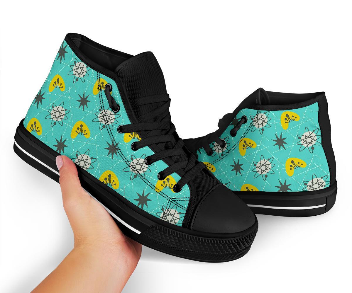 Atom Science Pattern Print Men Women's High Top Shoes-grizzshop