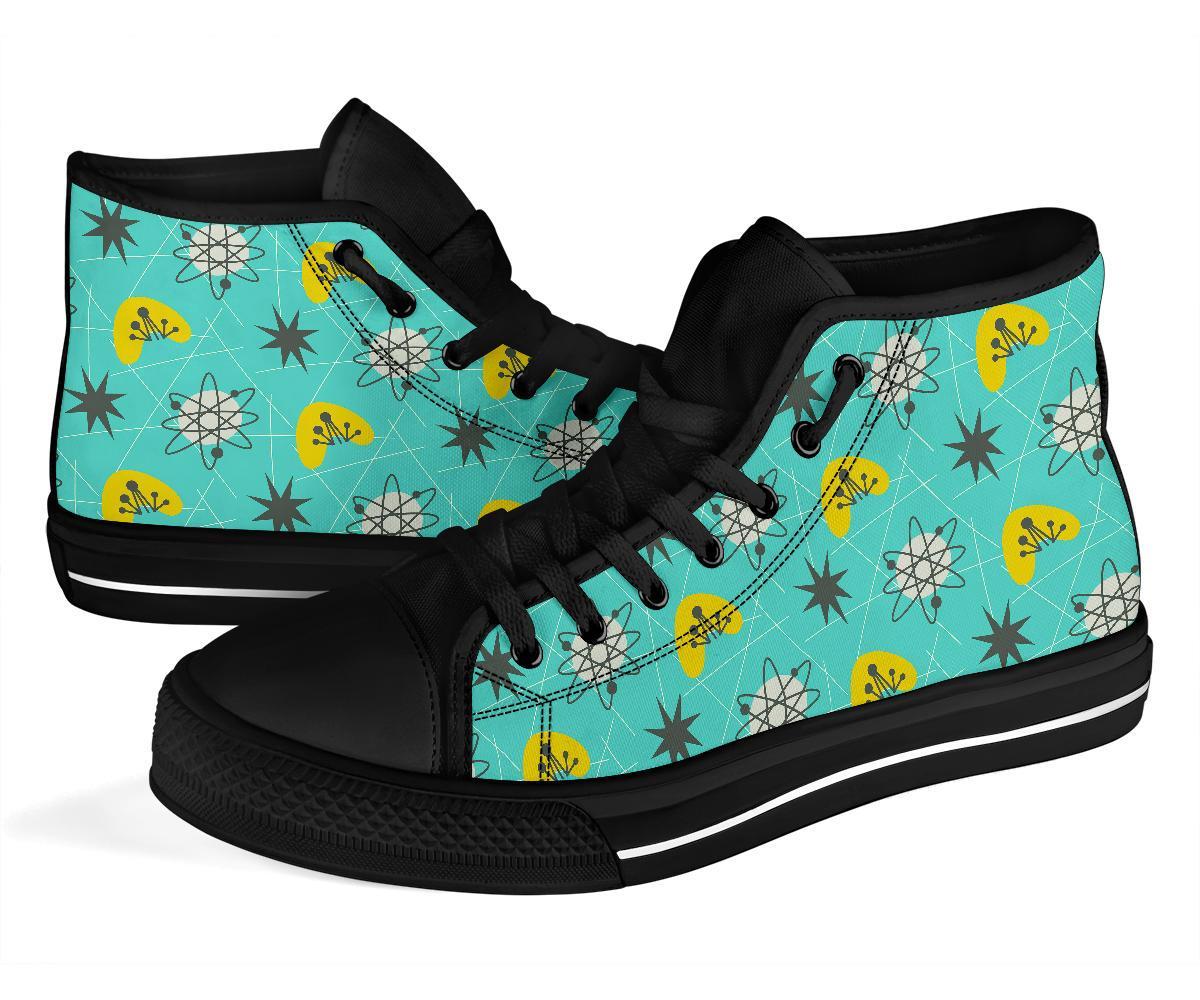 Atom Science Pattern Print Men Women's High Top Shoes-grizzshop