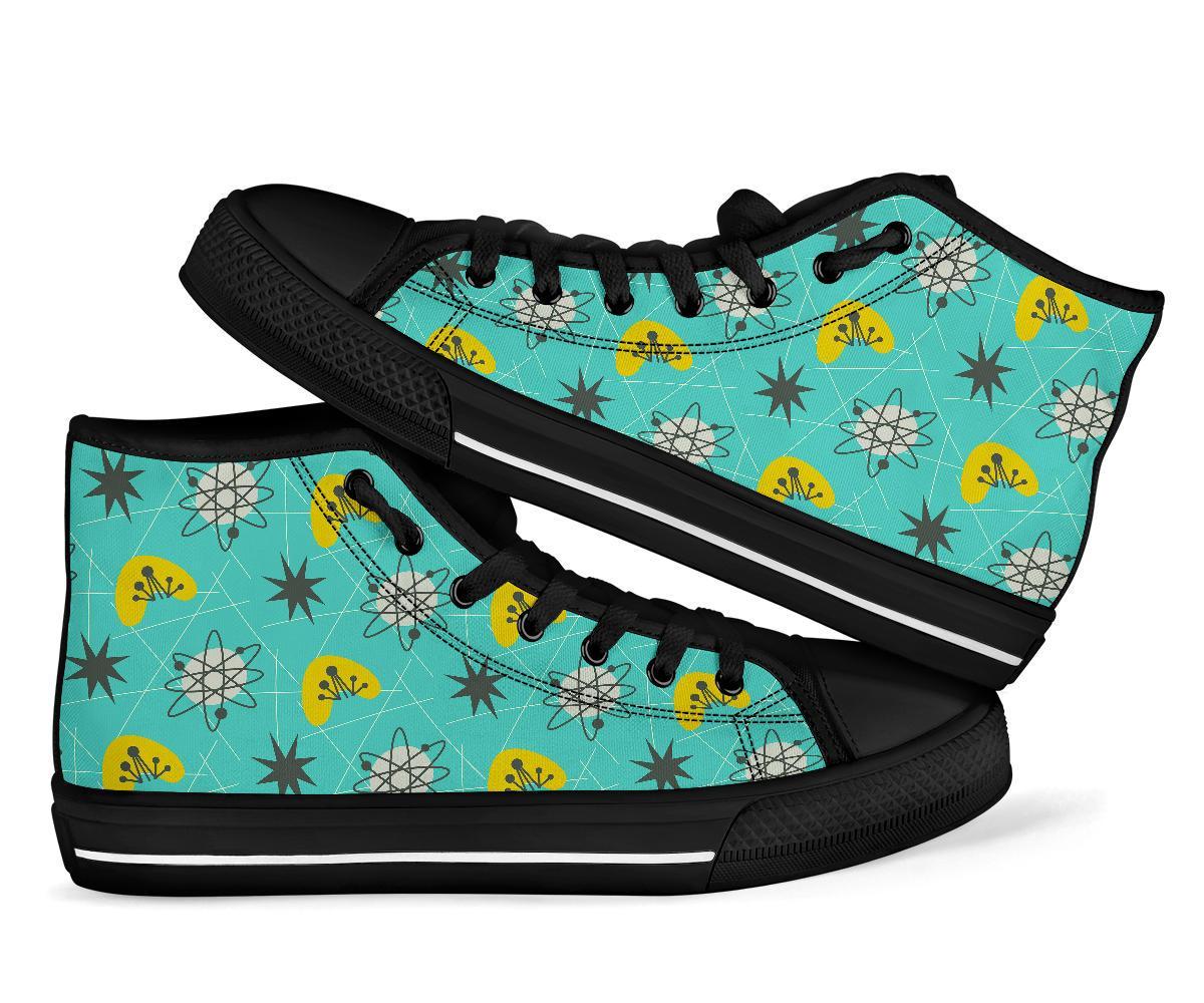 Atom Science Pattern Print Men Women's High Top Shoes-grizzshop