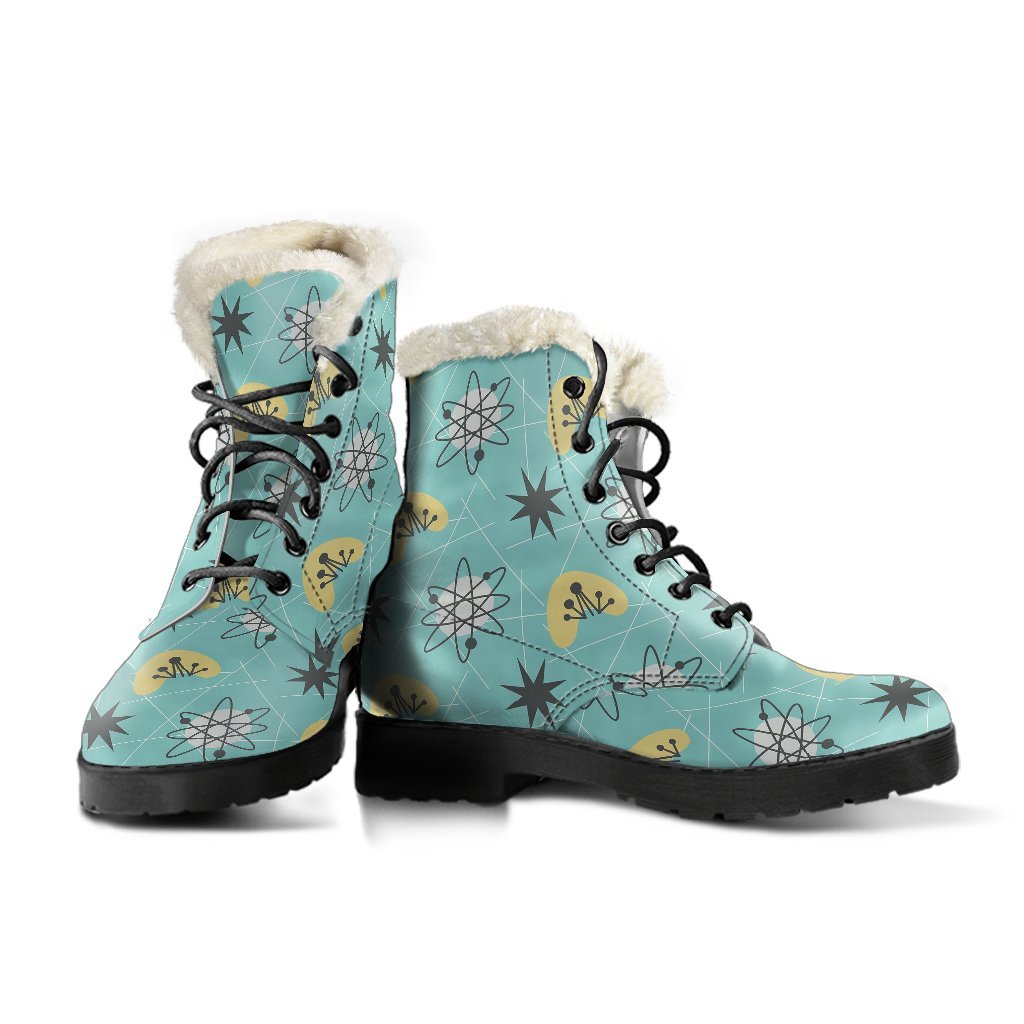 Atom Science Pattern Print Comfy Winter Boots-grizzshop