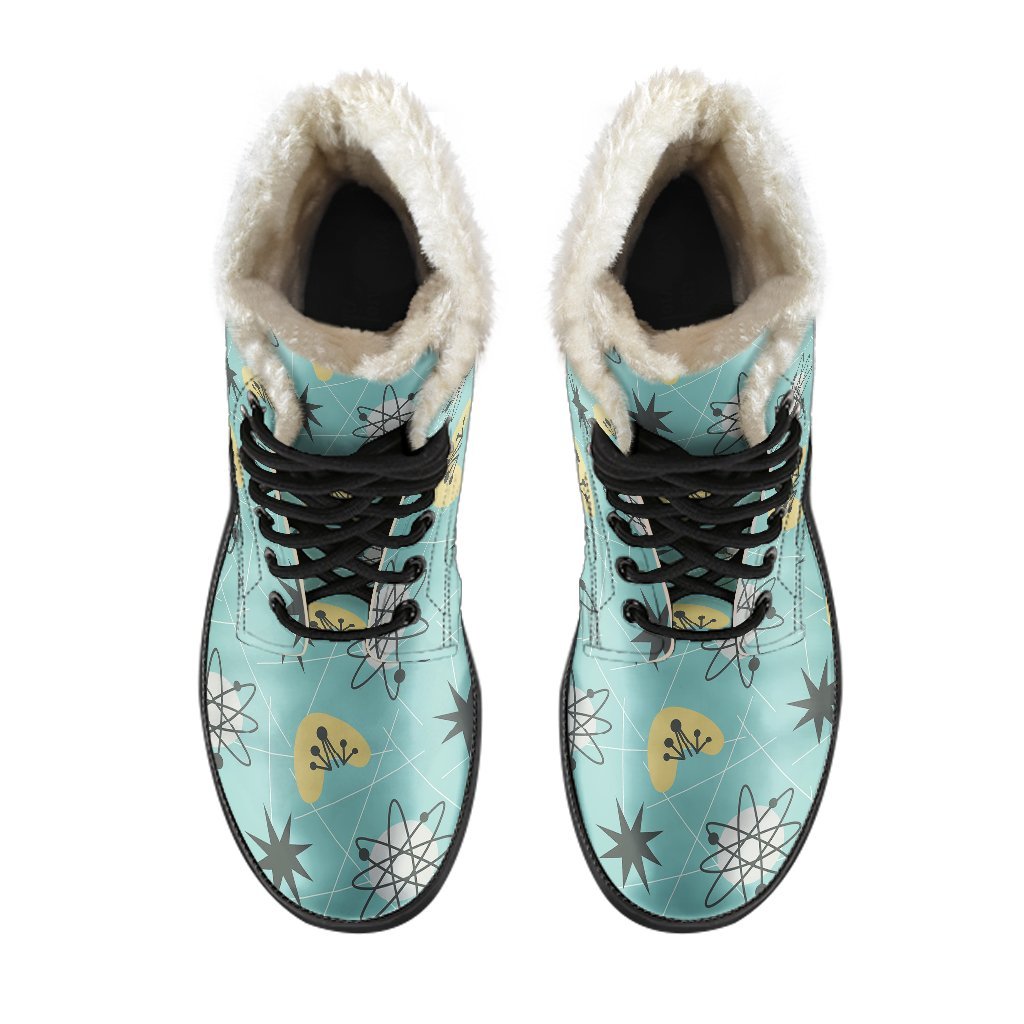 Atom Science Pattern Print Comfy Winter Boots-grizzshop