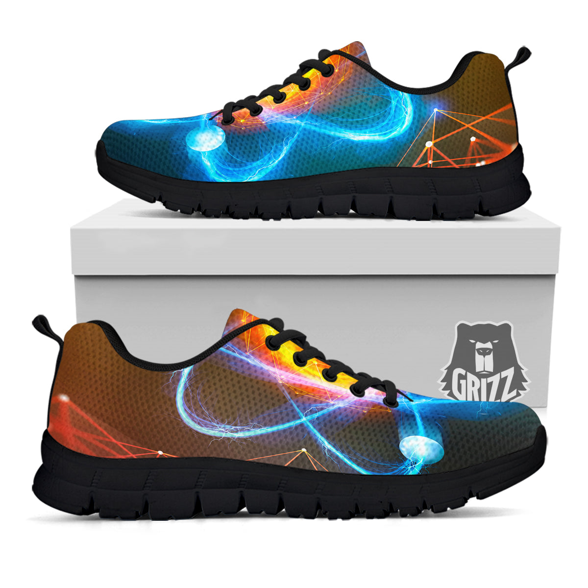Atomic Structure Print Black Sneaker-grizzshop