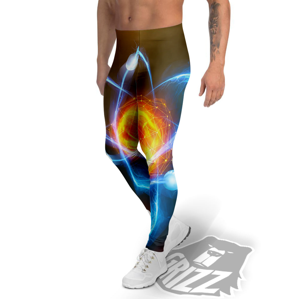 Atomic Structure Print Men's Leggings-grizzshop