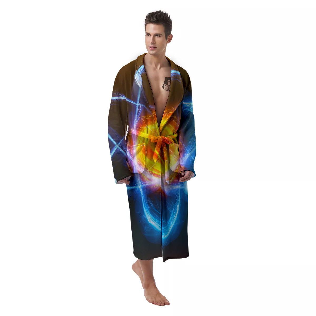 Atomic Structure Print Men's Robe-grizzshop