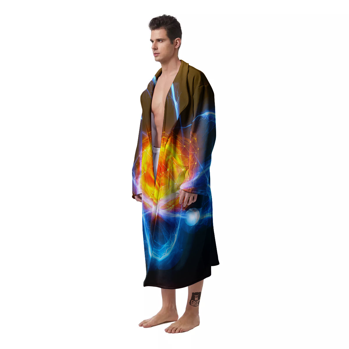 Atomic Structure Print Men's Robe-grizzshop