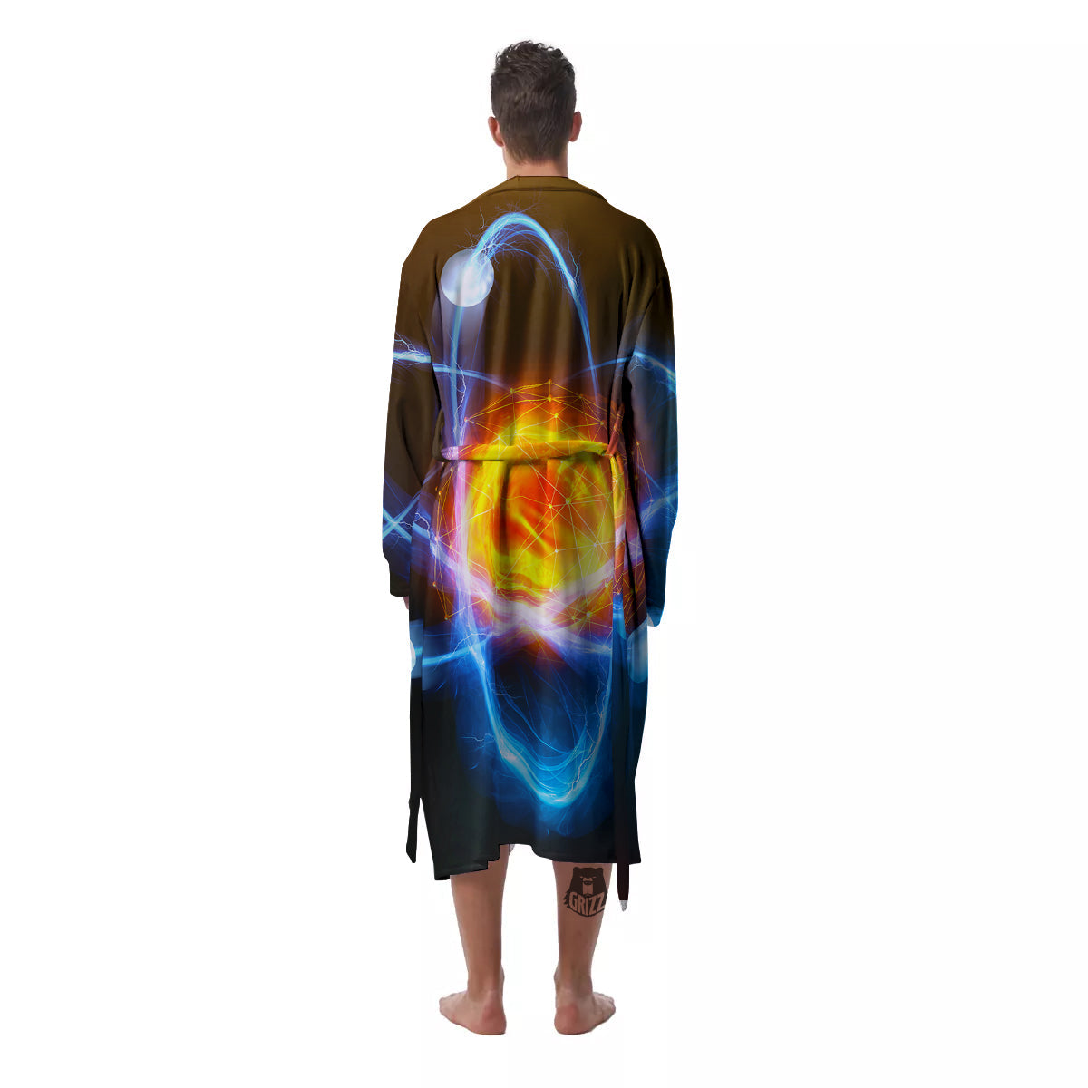 Atomic Structure Print Men's Robe-grizzshop