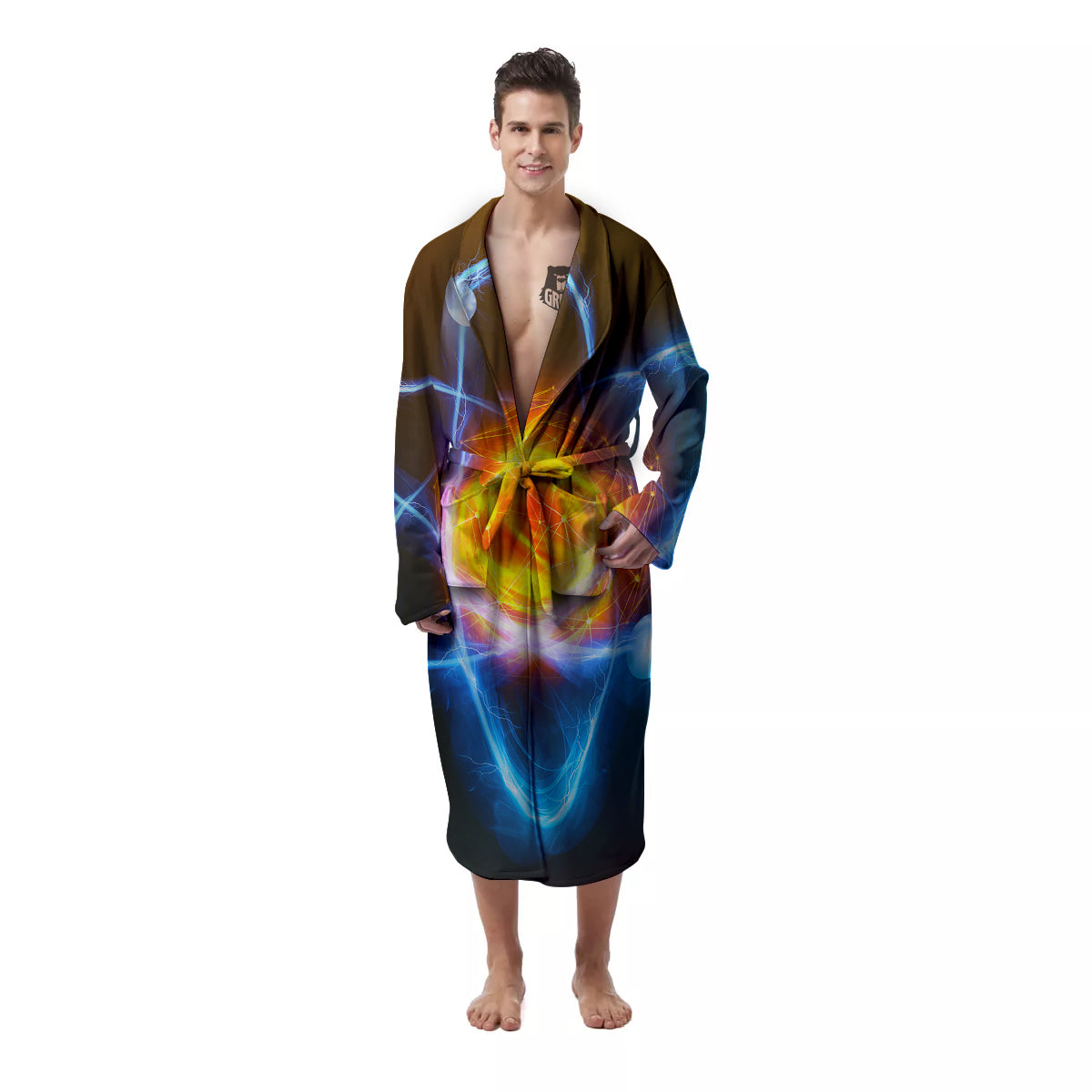 Atomic Structure Print Men's Robe-grizzshop