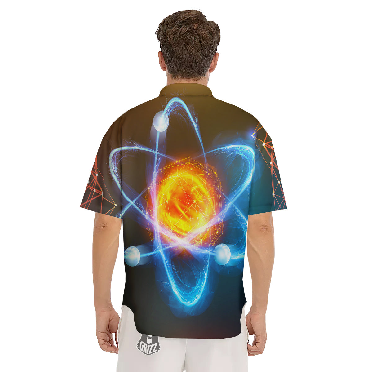 Atomic Structure Print Men's Short Sleeve Shirts-grizzshop