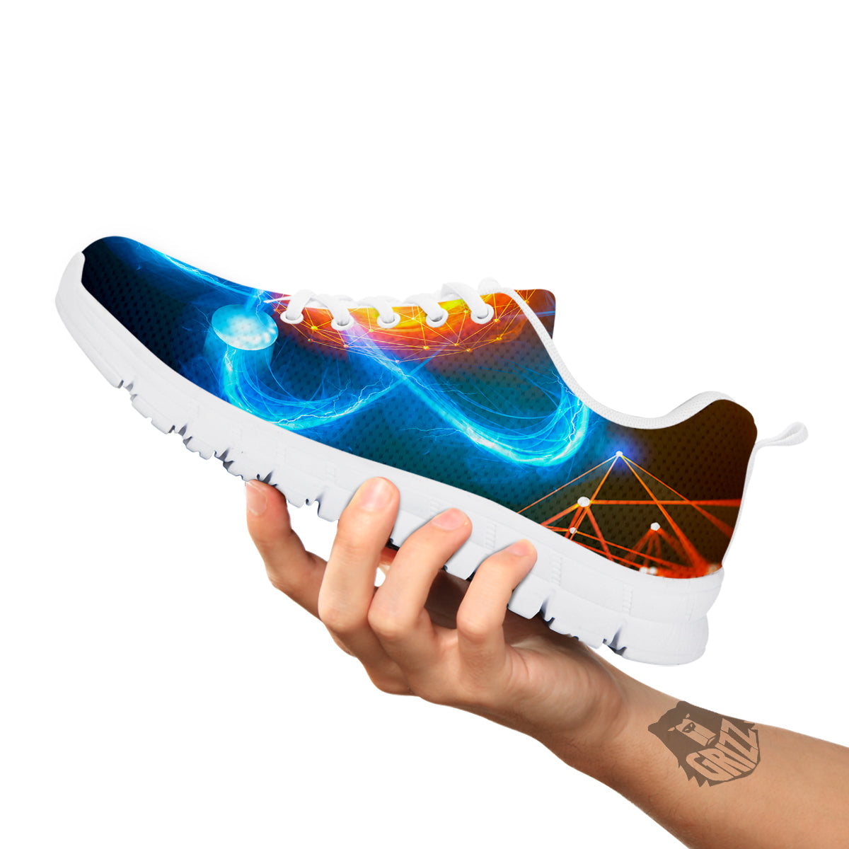 Atomic Structure Print White Sneaker-grizzshop