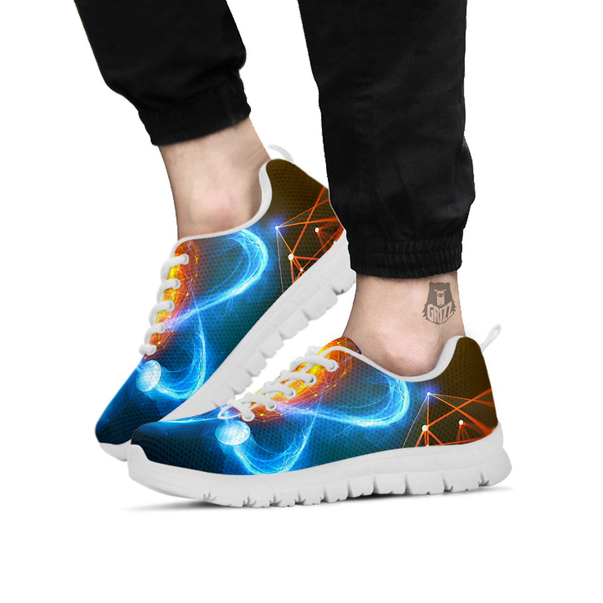 Atomic Structure Print White Sneaker-grizzshop