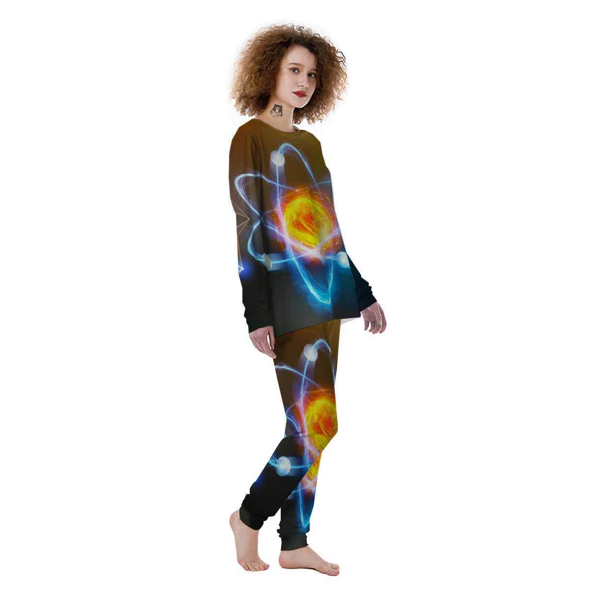 Atomic Structure Print Women's Pajamas-grizzshop