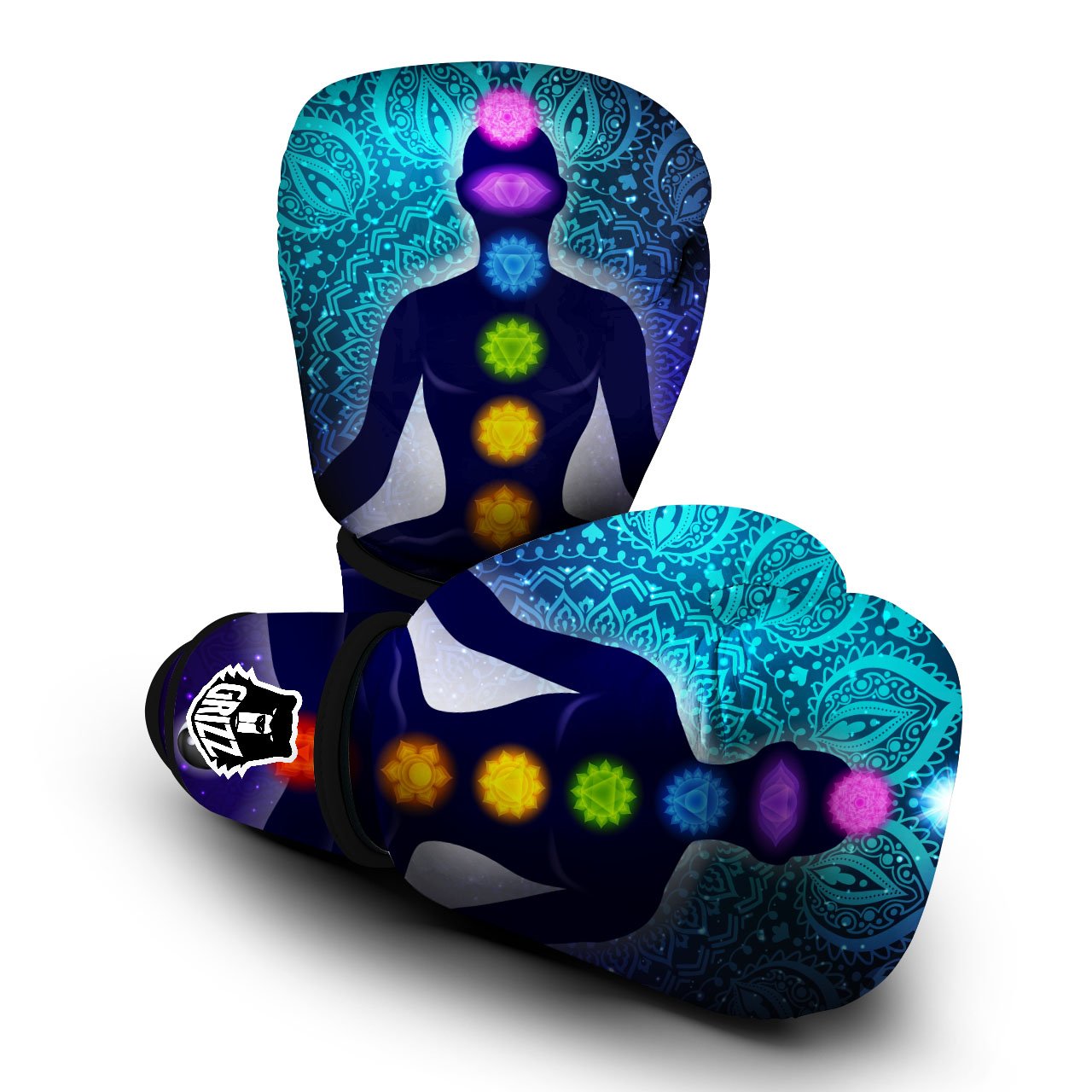 Aura Nine Chakras Print Boxing Gloves-grizzshop