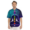 Aura Nine Chakras Print Men's Short Sleeve Shirts-grizzshop