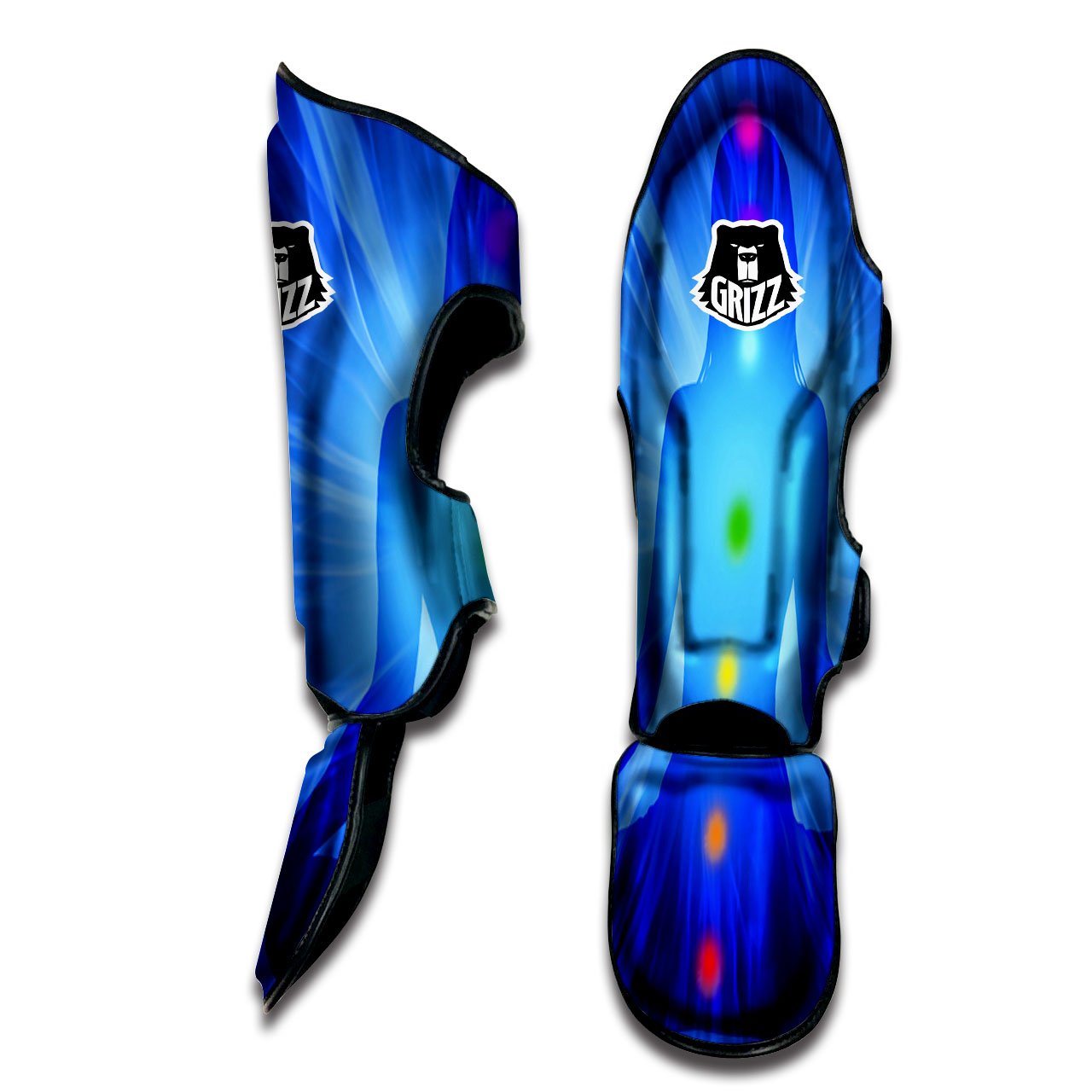 Aura Seven Chakras Print Muay Thai Shin Guards-grizzshop