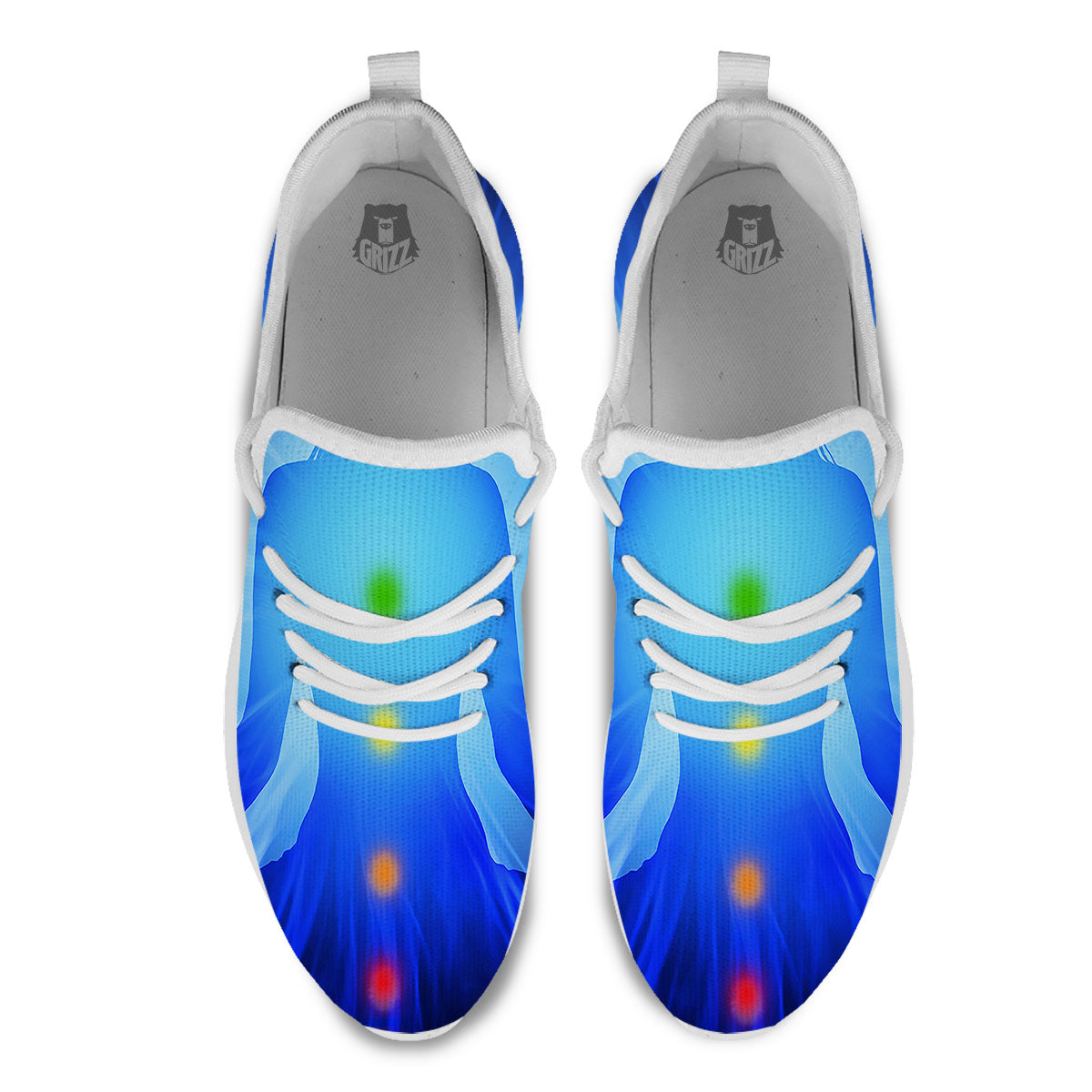 Aura Seven Chakras Print White Athletic Shoes-grizzshop