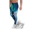 Aurora Borealis Blue Print Men's Leggings-grizzshop