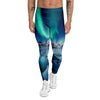 Aurora Borealis Blue Print Men's Leggings-grizzshop