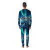 Aurora Borealis Blue Print Men's Pajamas-grizzshop