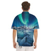 Aurora Borealis Blue Print Men's Short Sleeve Shirts-grizzshop