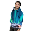 Aurora Green Northern Lights Print Men's Hoodie-grizzshop