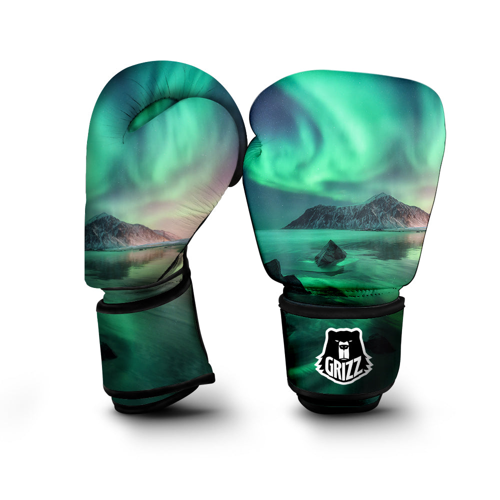 Aurora Northern Lights Print Boxing Gloves-grizzshop