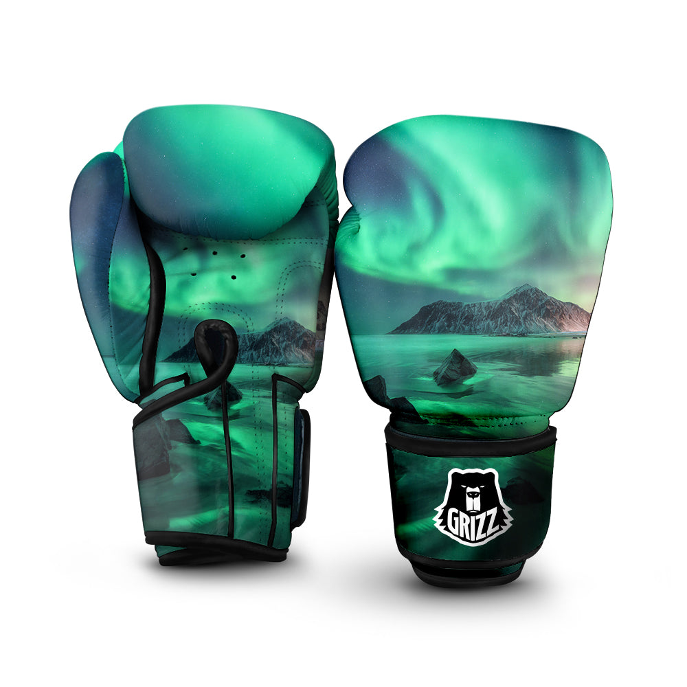Aurora Northern Lights Print Boxing Gloves-grizzshop