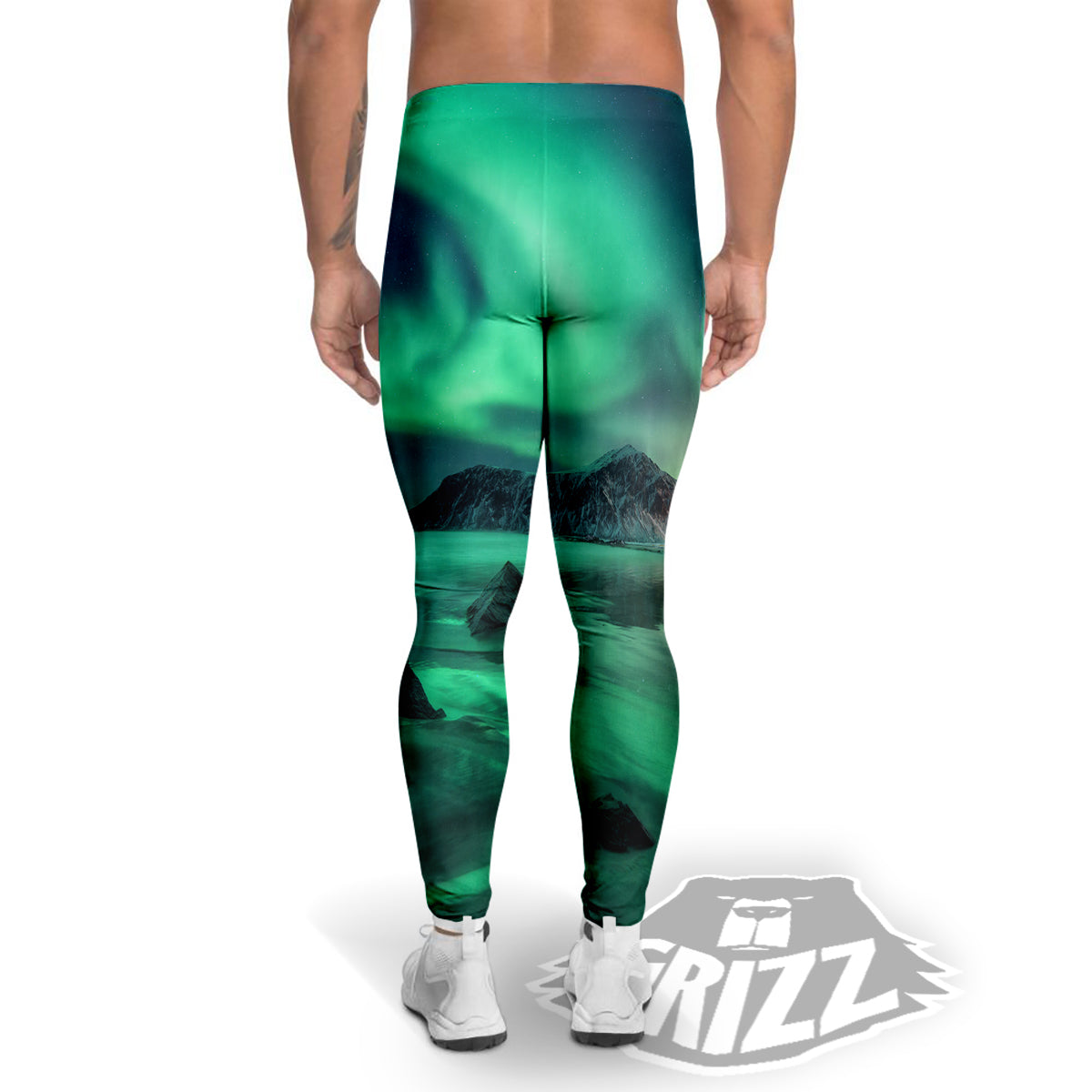 Aurora Northern Lights Print Men's Leggings-grizzshop