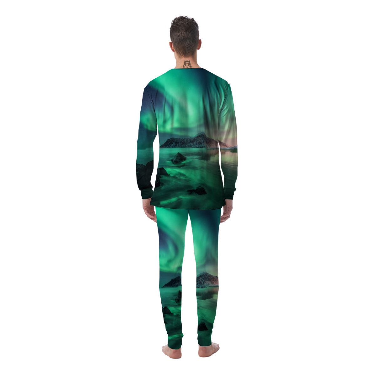 Aurora Northern Lights Print Men's Pajamas-grizzshop