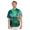 Aurora Northern Lights Print Men's Short Sleeve Shirts-grizzshop