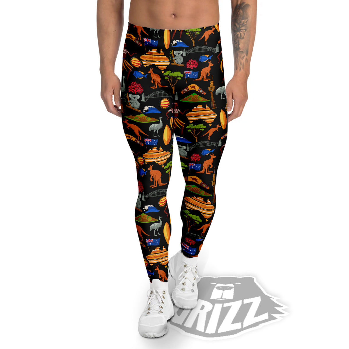 Australia Symbols Print Pattern Men's Leggings-grizzshop