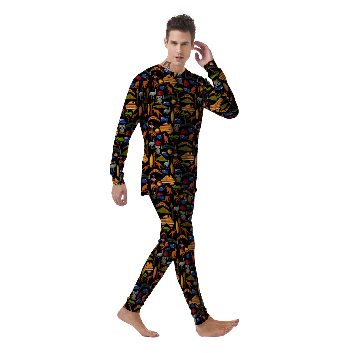 Australia Symbols Print Pattern Men's Pajamas-grizzshop