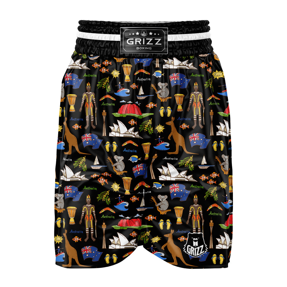 Australia Theme Print Pattern Boxing Shorts-grizzshop