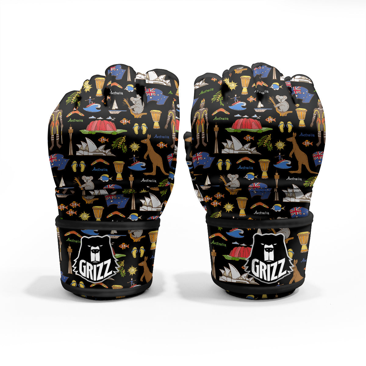 Australia Theme Print Pattern MMA Gloves-grizzshop