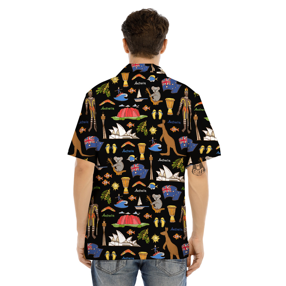 Australia Theme Print Pattern Men's Hawaiian Shirt-grizzshop