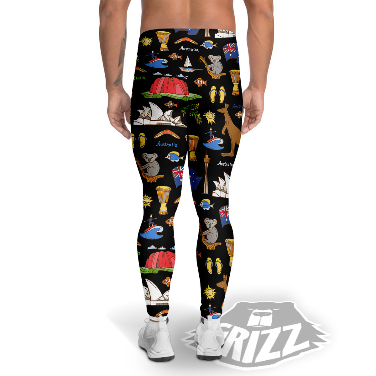 Australia Theme Print Pattern Men's Leggings-grizzshop