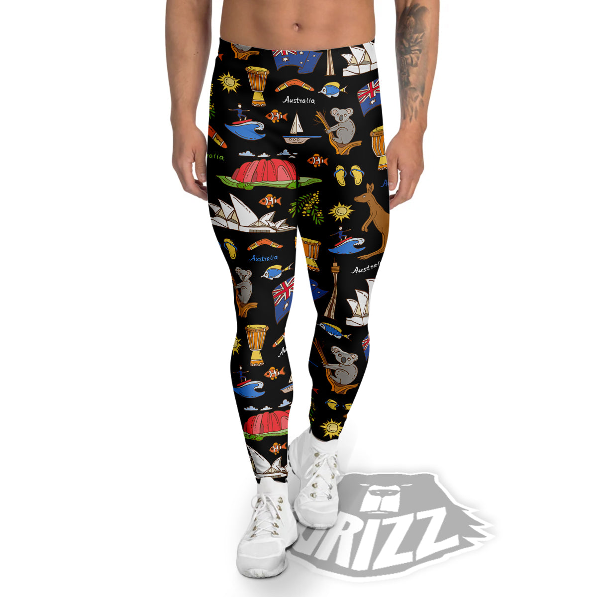 Australia Theme Print Pattern Men's Leggings-grizzshop