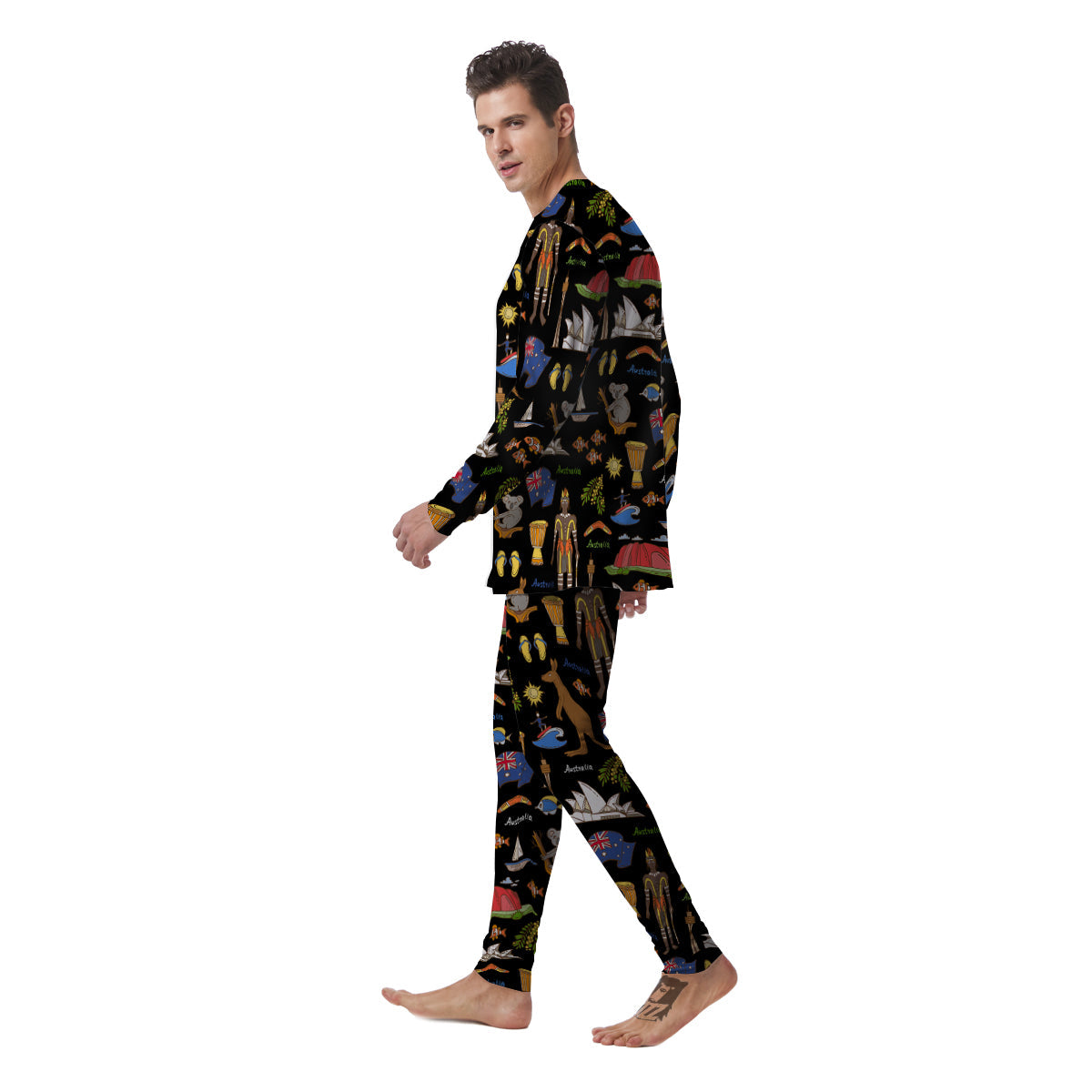 Australia Theme Print Pattern Men's Pajamas-grizzshop