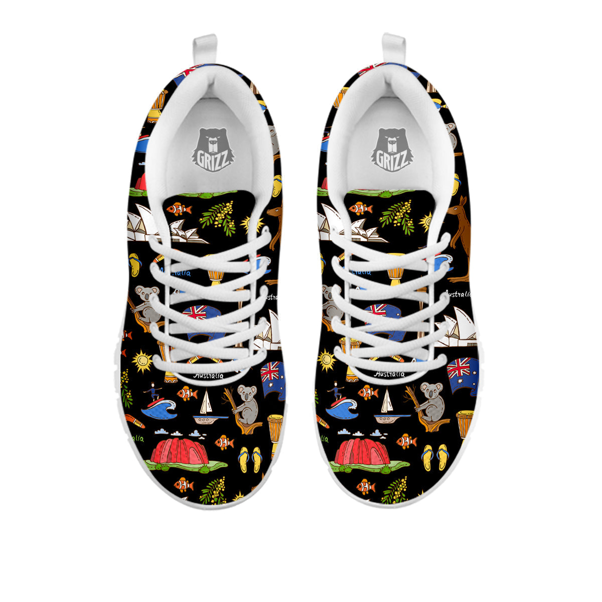 Australia Theme Print Pattern White Sneaker-grizzshop