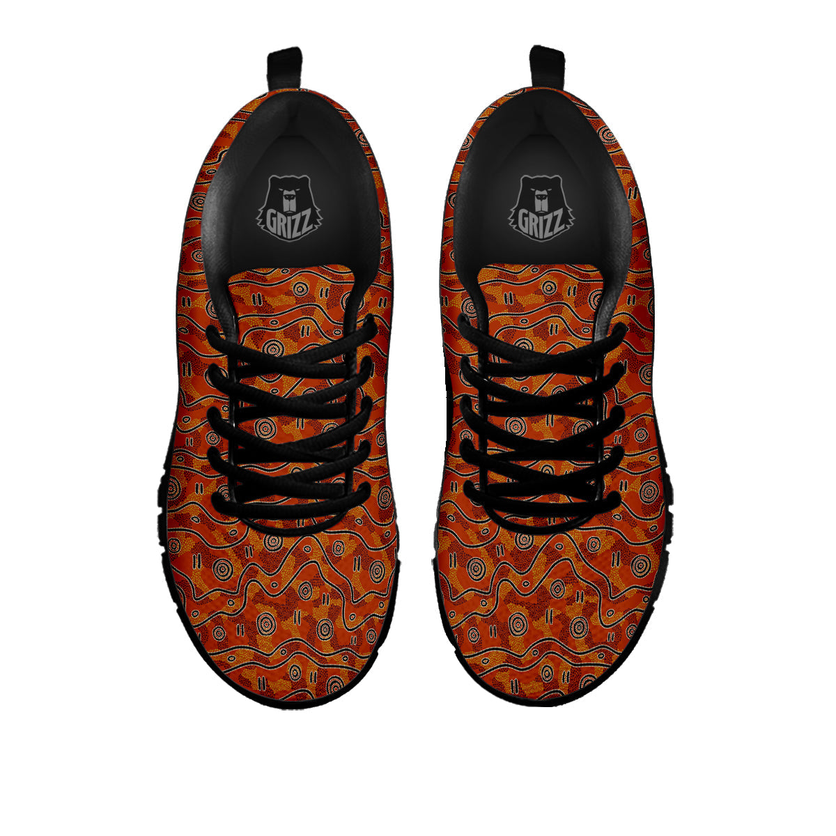 Australian Aboriginal Print Pattern Black Sneaker-grizzshop