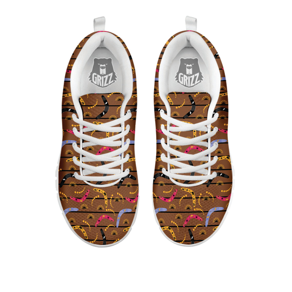 Australian Boomerangs Print Pattern White Sneaker-grizzshop