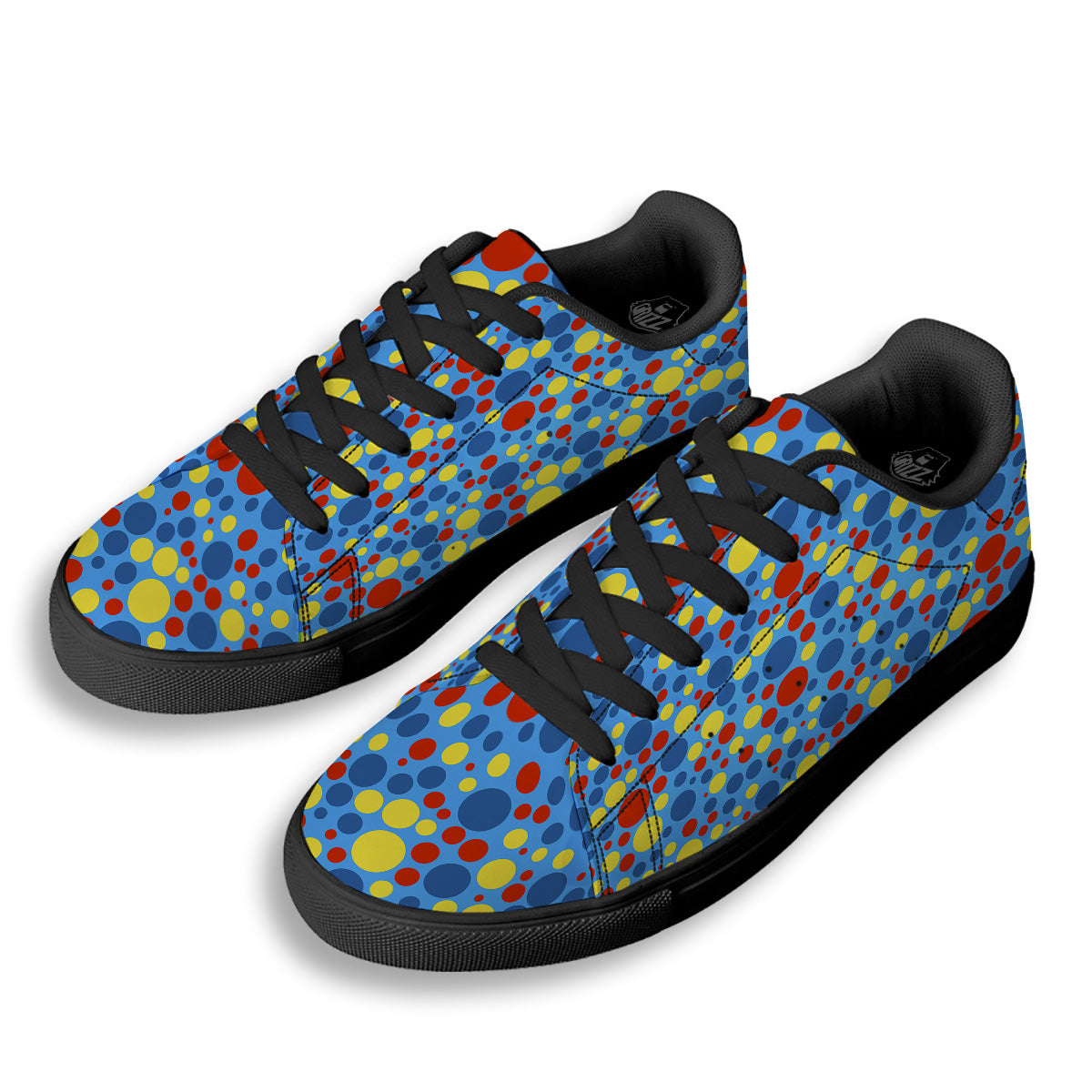 Autism Awareness Dots Color Print Pattern Black Low Top Sneakers-grizzshop