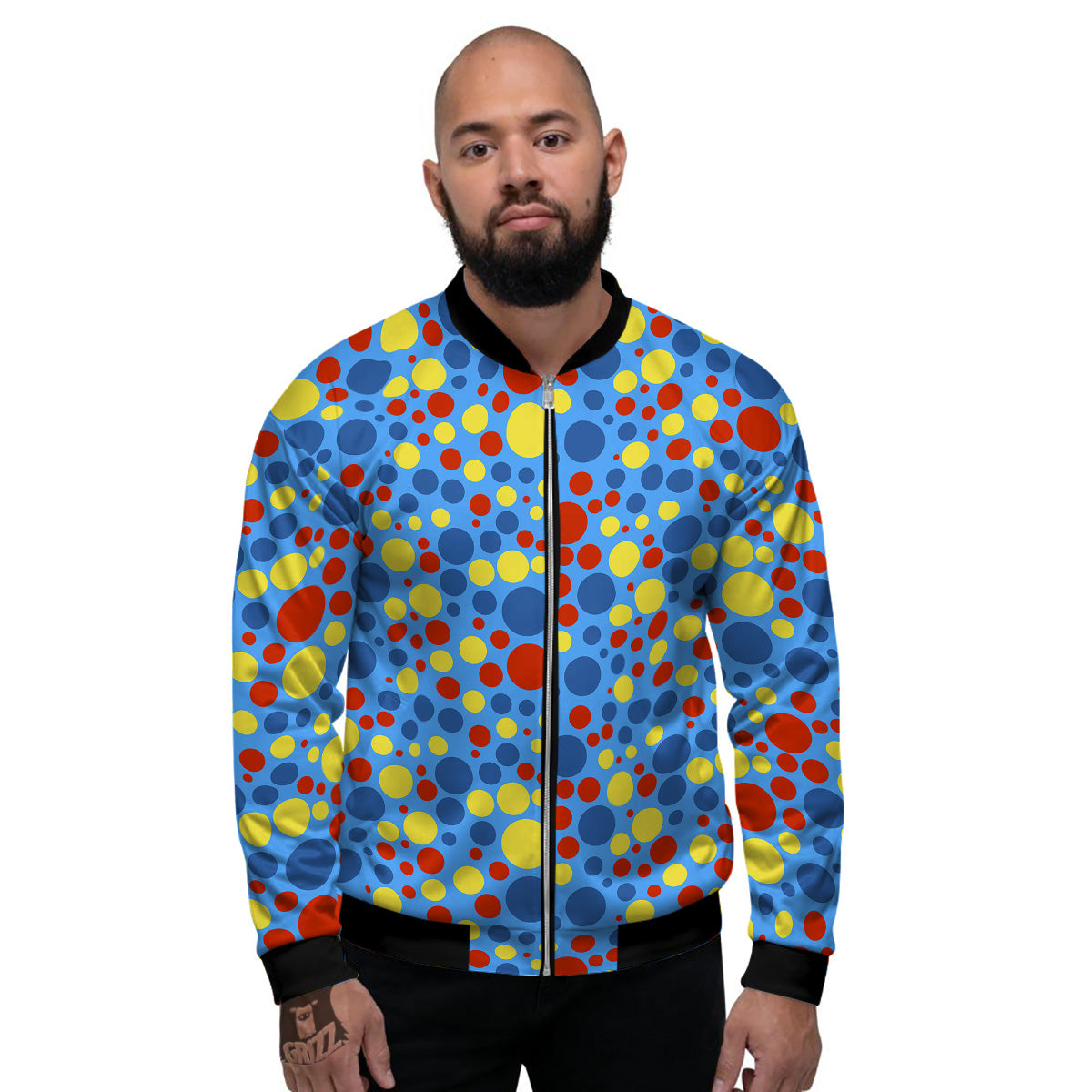 Autism Awareness Dots Color Print Pattern Men's Bomber Jacket-grizzshop