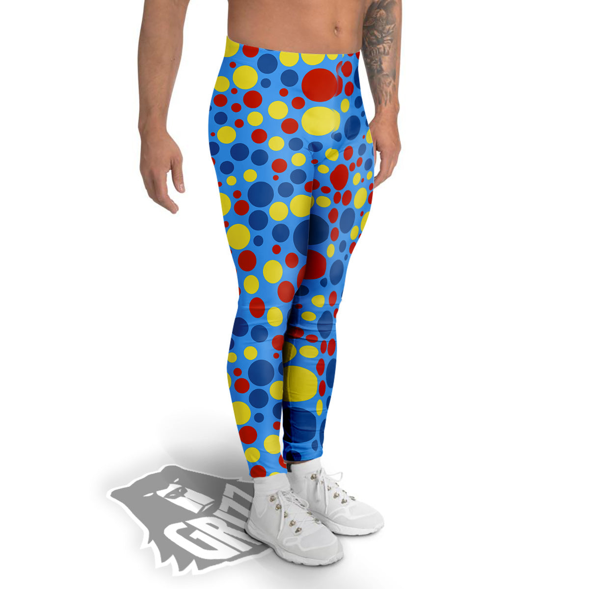 Autism Awareness Dots Color Print Pattern Men's Leggings-grizzshop