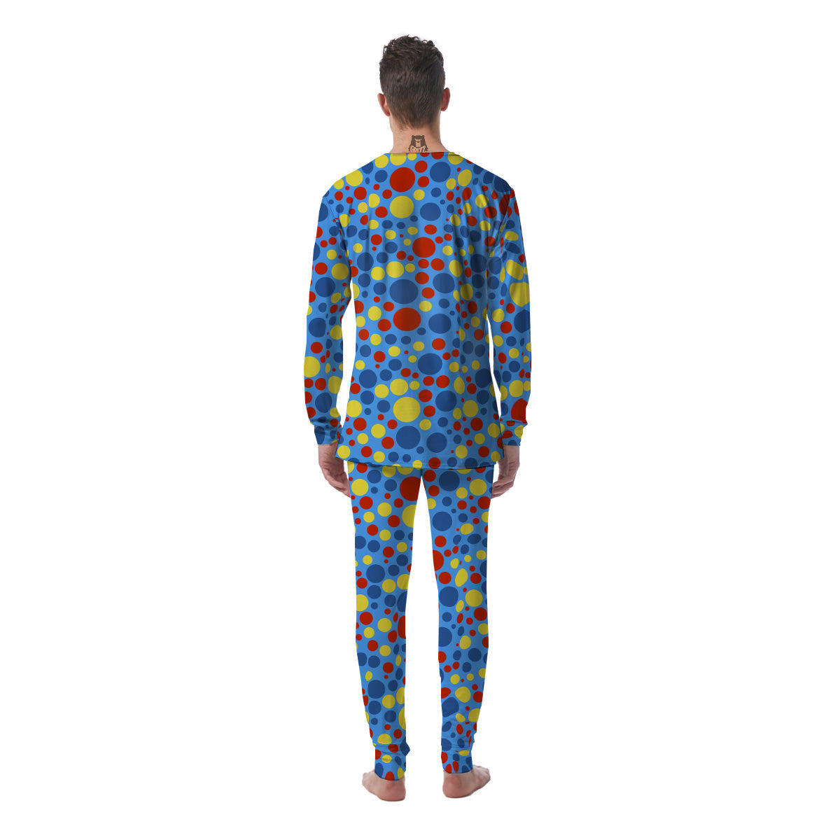 Autism Awareness Dots Color Print Pattern Men's Pajamas-grizzshop
