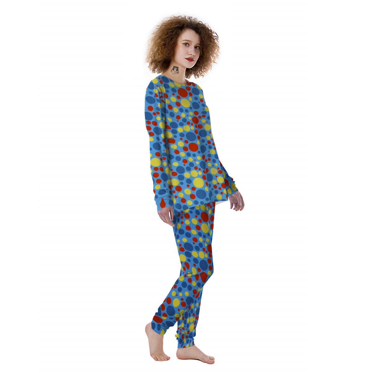 Autism Awareness Dots Color Print Pattern Women's Pajamas-grizzshop